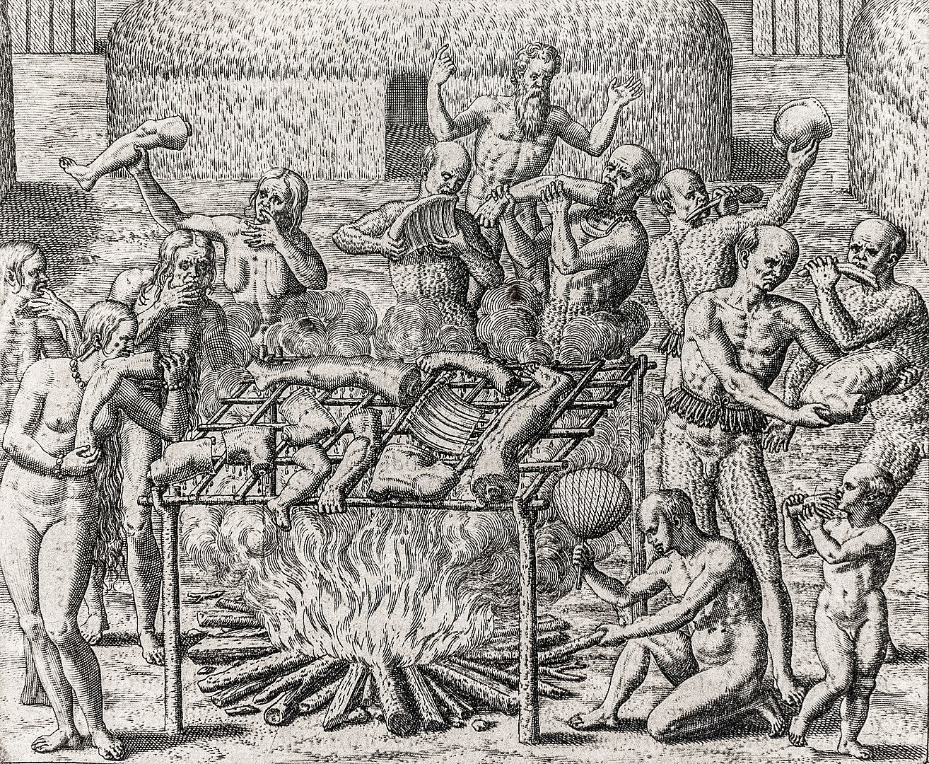 Os Filhos de Pindorama. Cannibalism in Brazil in 1557